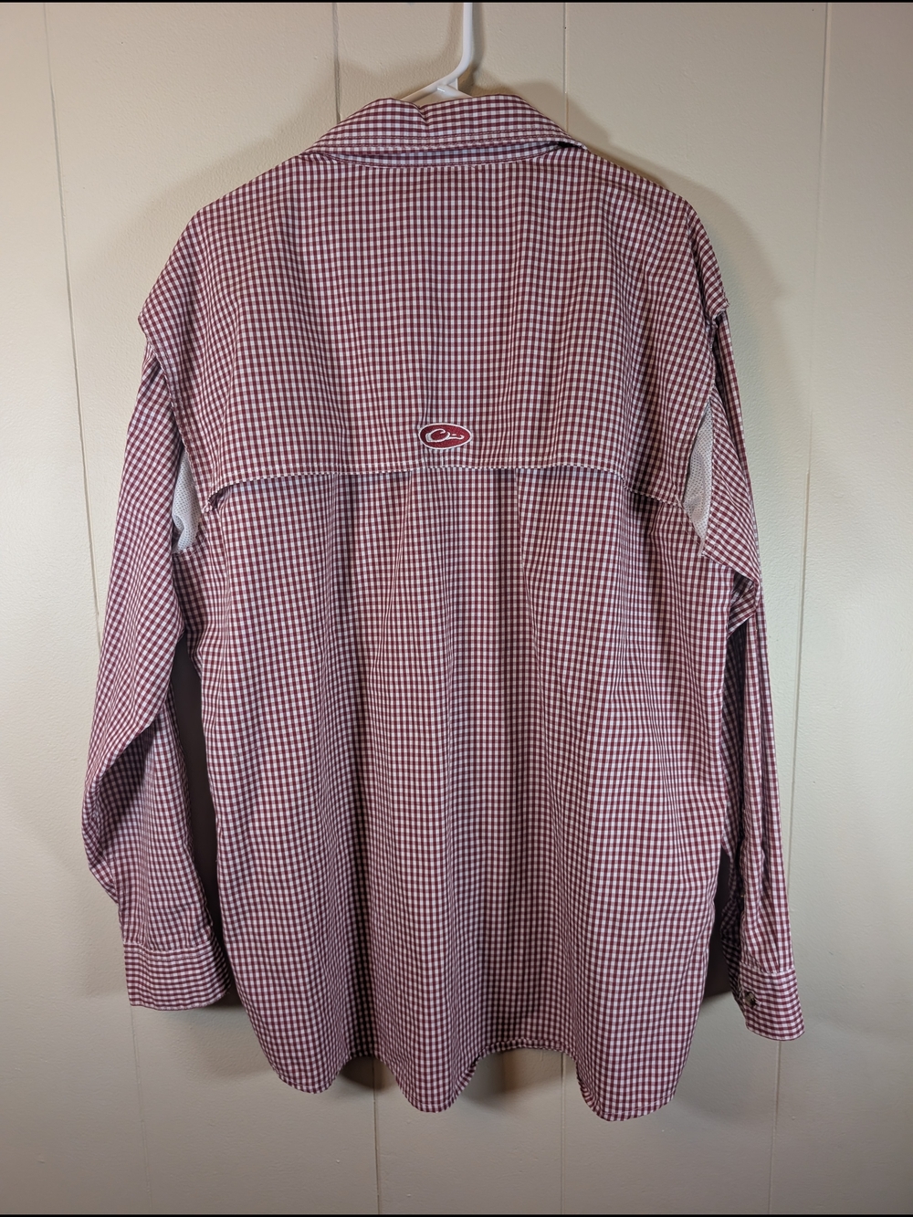 Drake Waterfowl Shirt Men’s Large Red Gingham Check Long Sleeve Button Fishing - Picture 8 of 10
